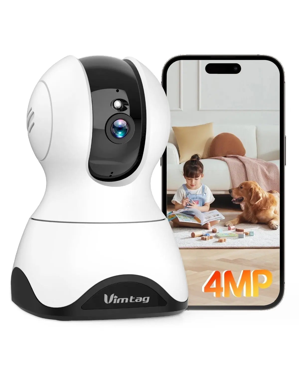 Vimtag 5G And 2.4G Indoor Security Camera For Home 2.5K 4MP Pet Camera With App For Dogs Cats 8X Zoom - Cameras & Optics > Cameras > Surveillance Cameras Other