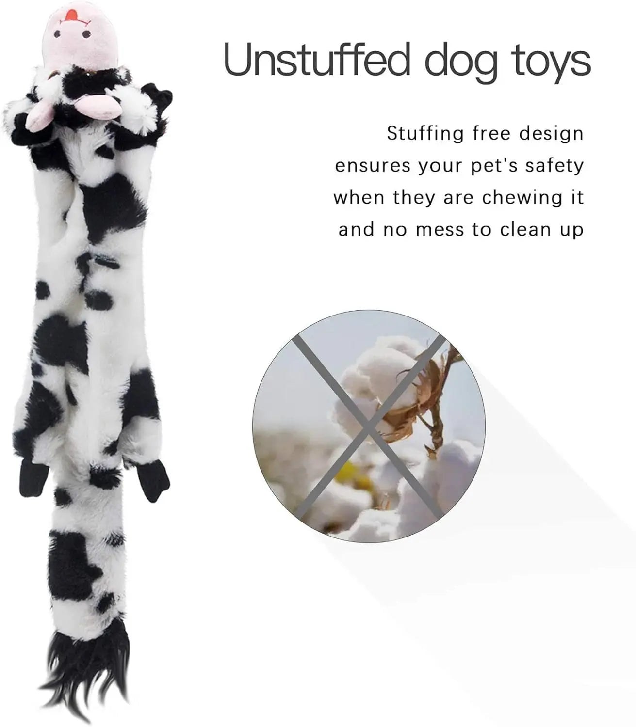 SHARLOVY Dog Squeaky Toys 5 Pack, Pet Crinkle Toy No Stuffing Animals Plush, Dog Chew for Large and Medium, Doggie Teething for Boredom SHARLOVY