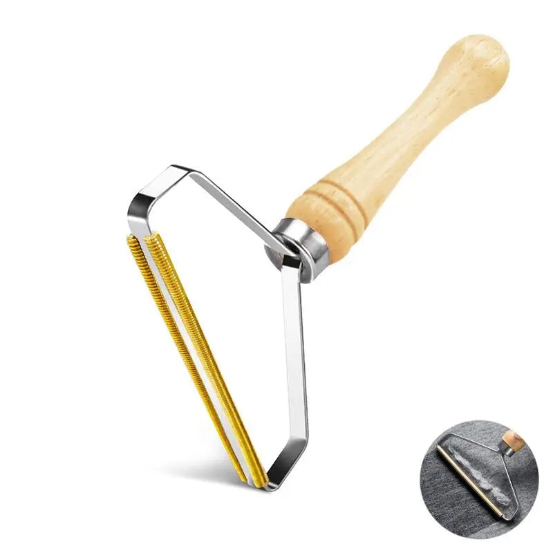 Reusable Pet Hair Remover: Wooden Handle Lint Tool Excel Pets