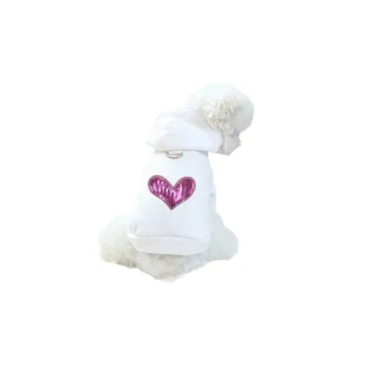Bark Fifth Avenue Sequin Heart Lightweight Dog Hoodie For Fashionable Pets With Cozy Comfort And Eye Catching Applique - Animals & Pet Supplies > Pet Supplies > Pet Apparel > Pet Hoodies Dog