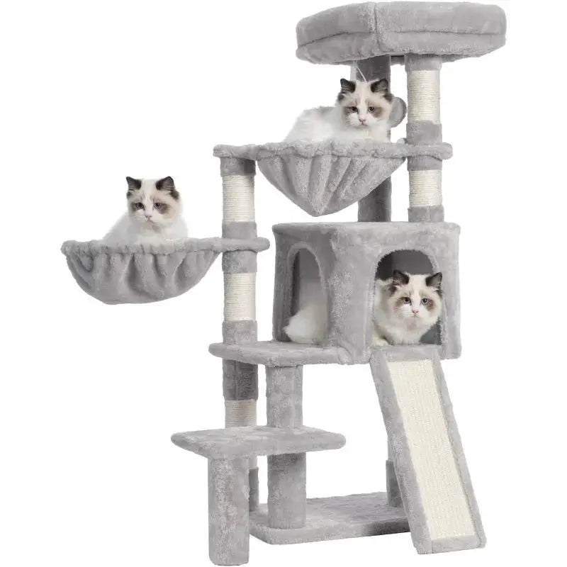 Cat Tree, Cat Tower with Condo, 2 Baskets, Large Platform, Scratch Board, Cat Scratching Posts for Indoor Cats Excel Pets