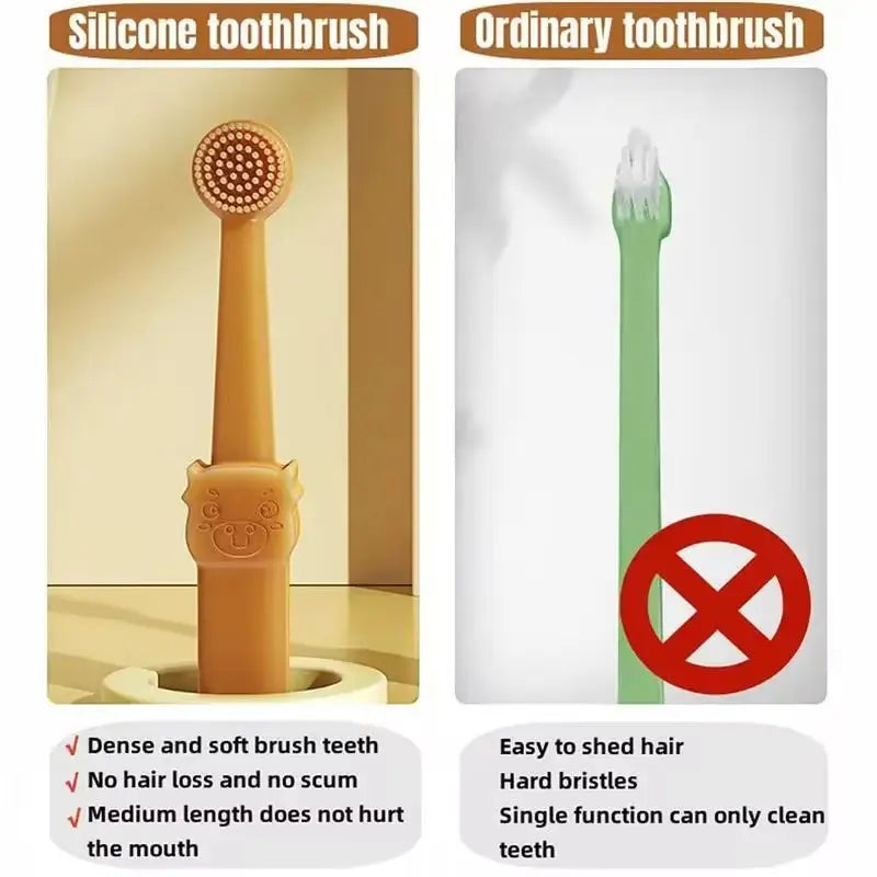 Soft Silicone Toothbrush & Tongue Scraper for Dogs and Cats Excel Pets