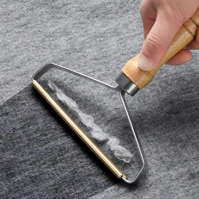 Reusable Pet Hair Remover: Wooden Handle Lint Tool Excel Pets