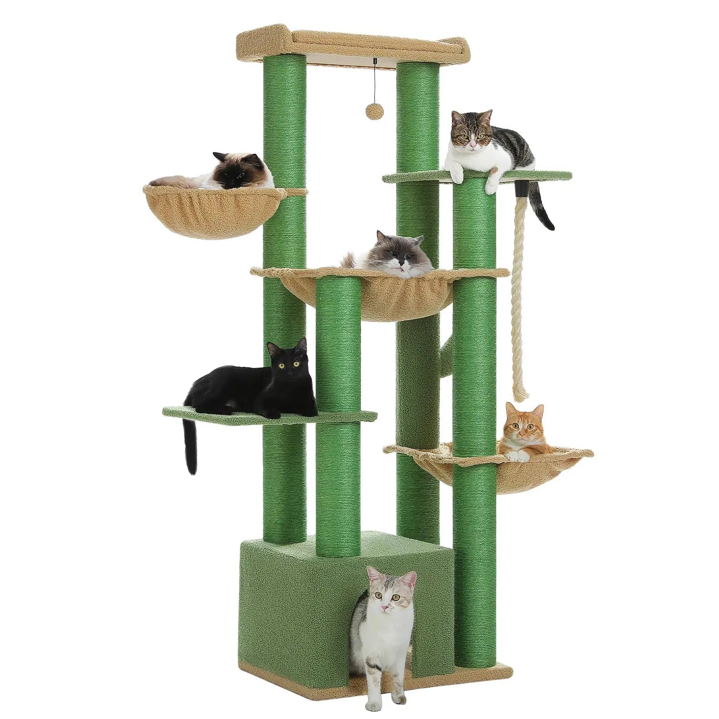 Big Cat Tree for Large Cats Robust Cat Tower with Several Levels Cat House Climbing Tree with Hammock 11 Sisal Posts Large Perch Excel Pets