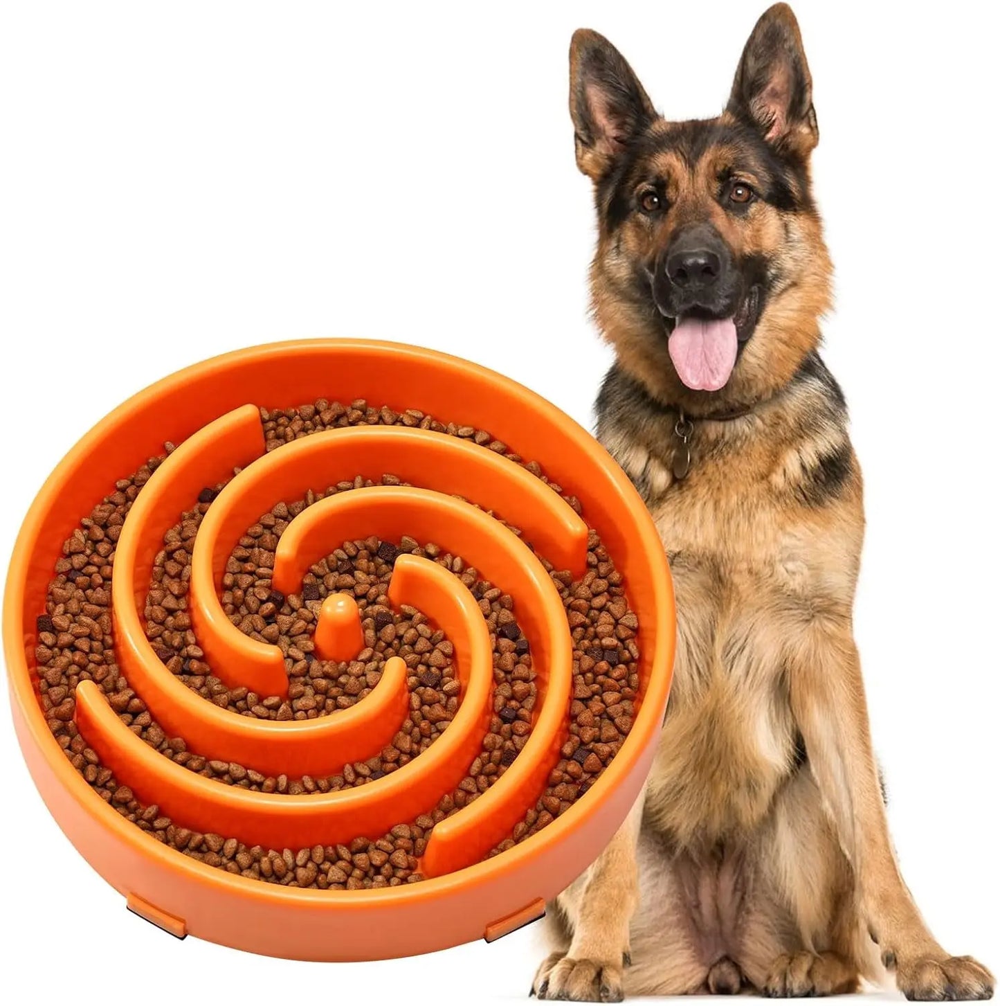 JASGOOD Anti-Gulping Slow Feeder Dog Bowl - Promote Healthy Eating Habits for Large and Medium Breeds with Unique Spiral Maze Design JASGOOD