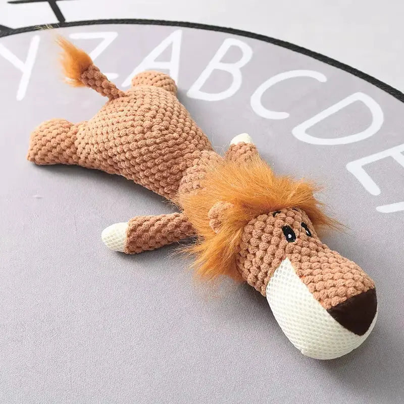 Interactive Plush Dog Toys Molar Teeth Cleaning Toy Cute Animal Modeling Lion Elephant Doll Squeaky Dog Toy Puppy Teething Toys Does not apply