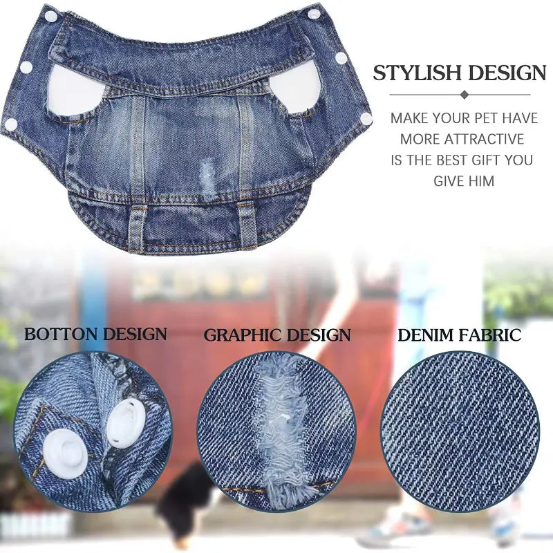 PawVibe Denim Jacket – Cool & Comfy for Trendy Pups Excel Pets