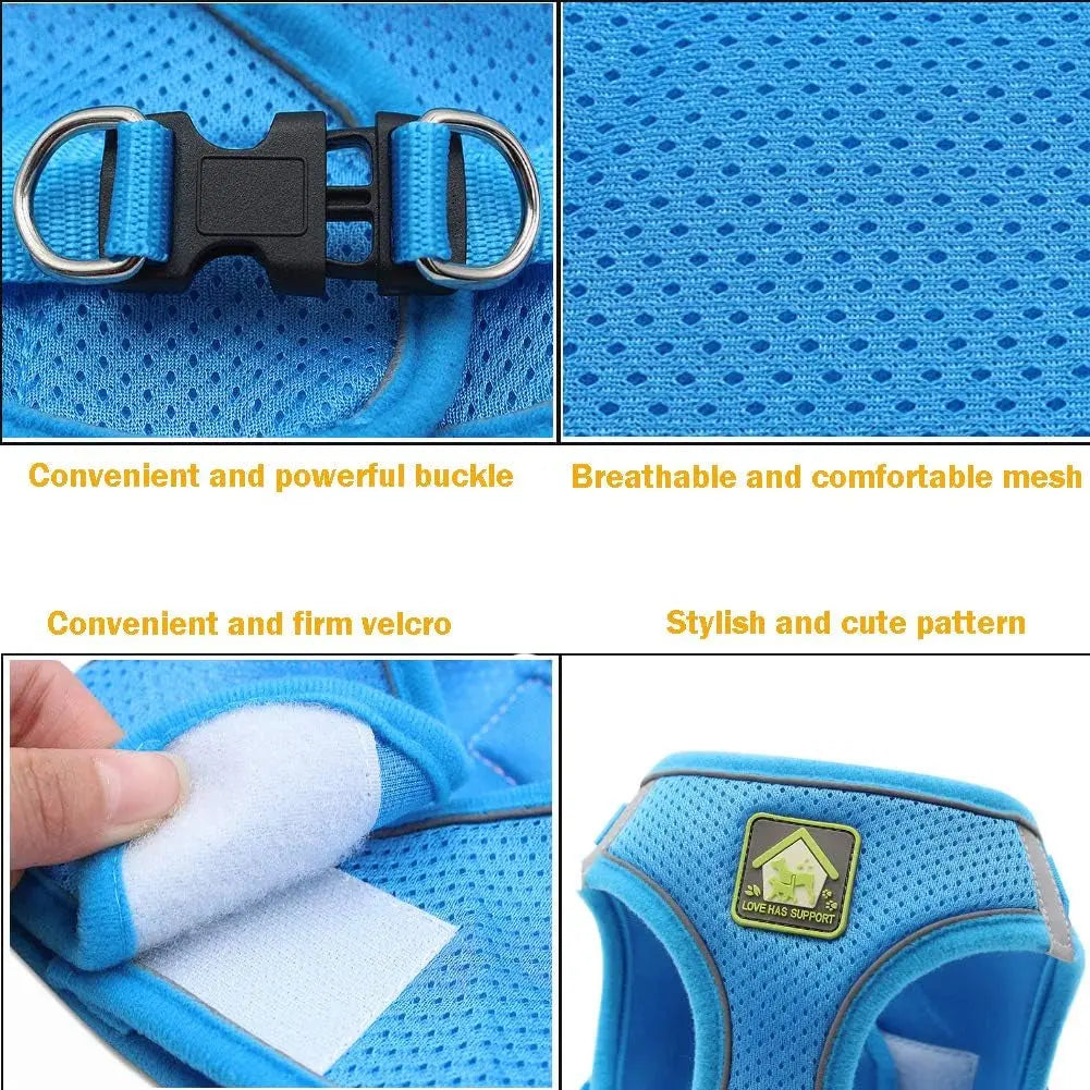 Explore the Outdoors with the FEimaX No Pull Adjustable Dog Harness and Leash Set - Breathable, Reflective, and Perfect for Small to Medium Pet Adventures! FEimaX