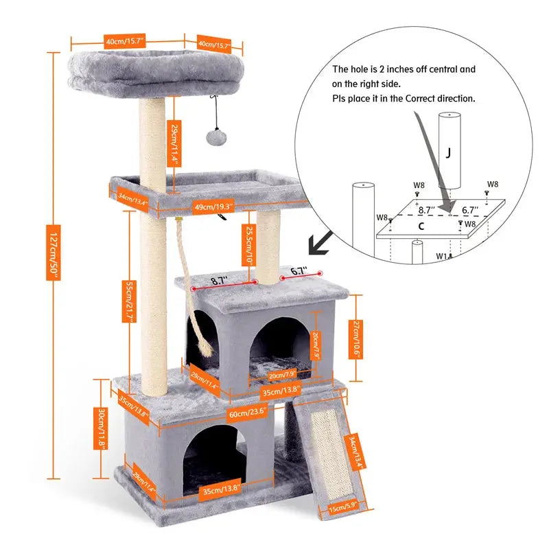 Fast Delivery Pet Cat Tree Tower Condo Furniture with Scratching Posts Multi Level Cat Jumping Climbing Tree Toys Pet Cat Houses Excel Pets