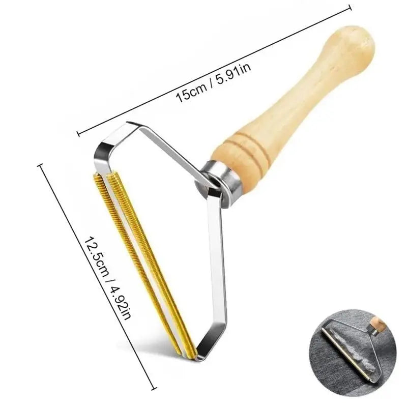 Reusable Pet Hair Remover: Wooden Handle Lint Tool Excel Pets