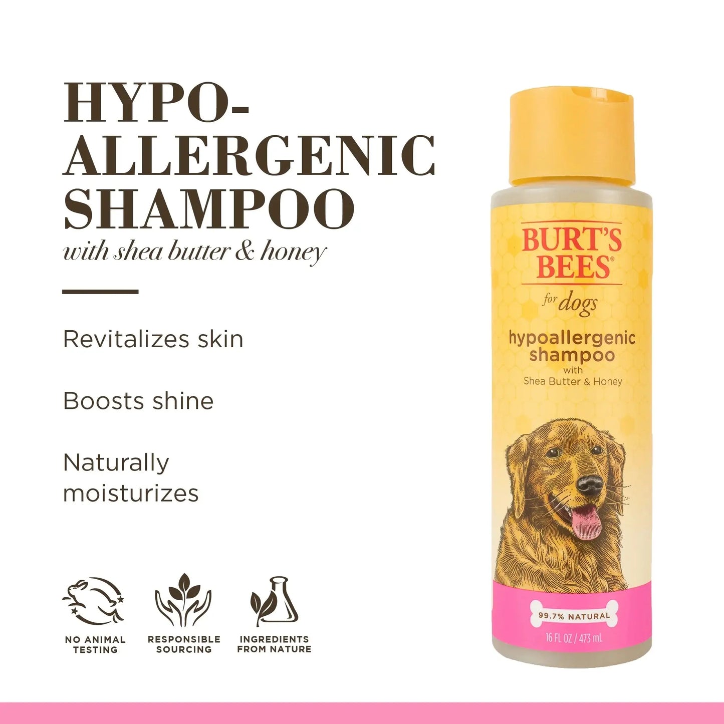 Natural Hypoallergenic Shampoo Shea and Butter Honey for Dogs and Puppies Excel Pets
