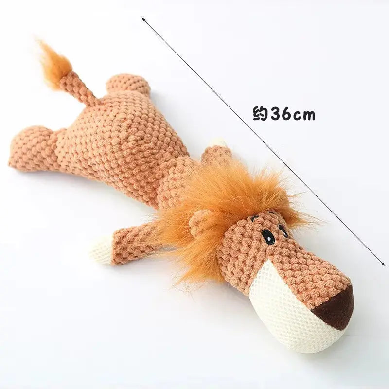 Interactive Plush Dog Toys Molar Teeth Cleaning Toy Cute Animal Modeling Lion Elephant Doll Squeaky Dog Toy Puppy Teething Toys Does not apply