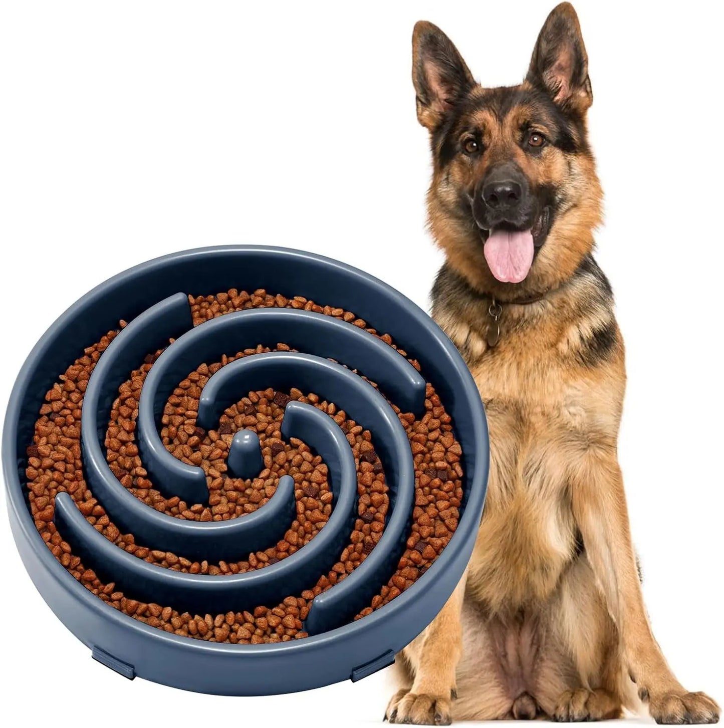 JASGOOD Anti-Gulping Slow Feeder Dog Bowl - Promote Healthy Eating Habits for Large and Medium Breeds with Unique Spiral Maze Design JASGOOD