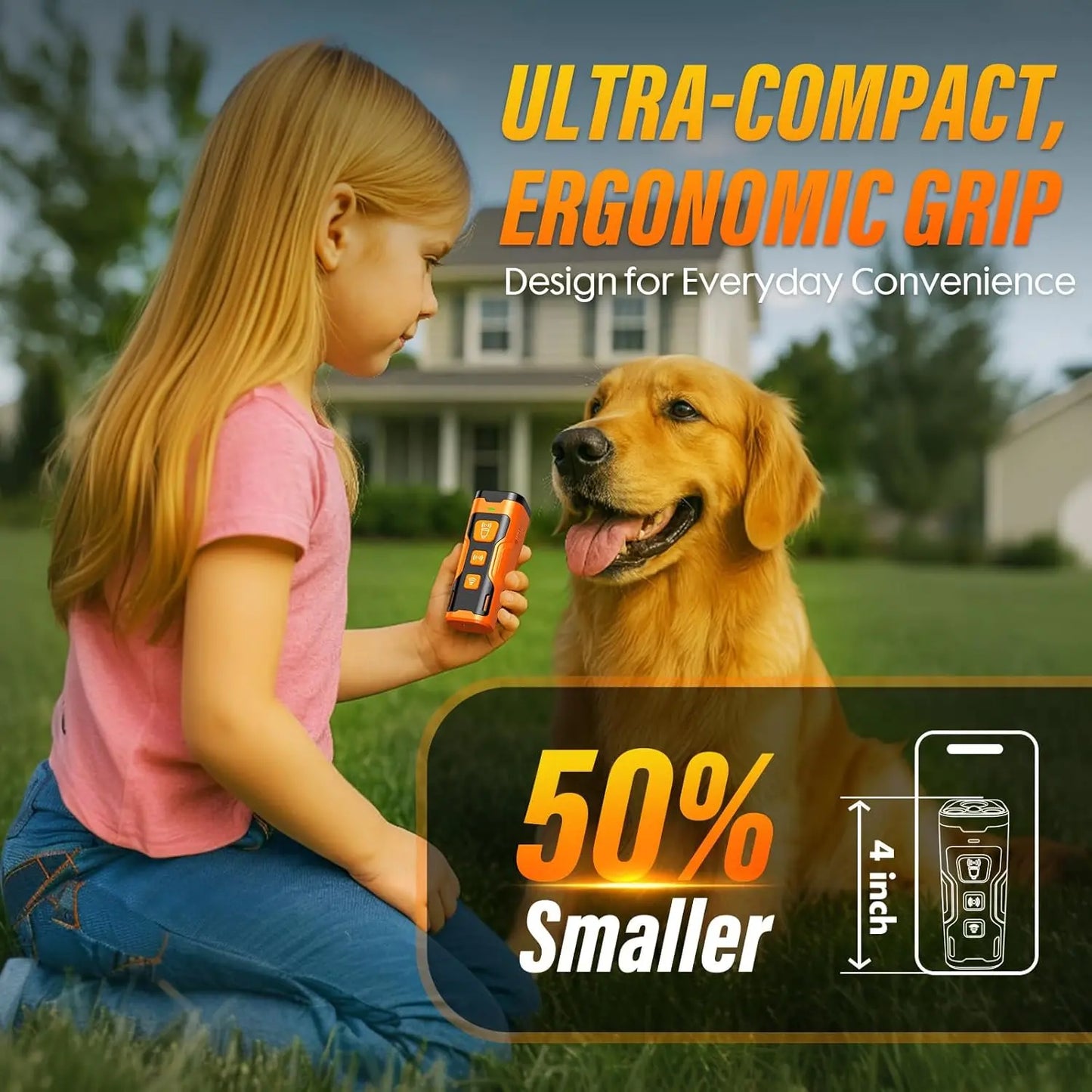 Advanced Ultrasonic Dog Bark Deterrent Device with 6 Training Modes and 23 FT Range for Effective Behavior Correction - Safe, Humane, and Compact Solution for Dogs ShenZhen TIZE Technology Co.,Ltd