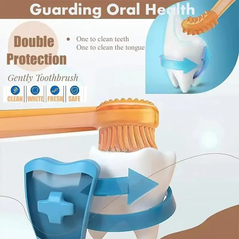 Soft Silicone Toothbrush & Tongue Scraper for Dogs and Cats Excel Pets