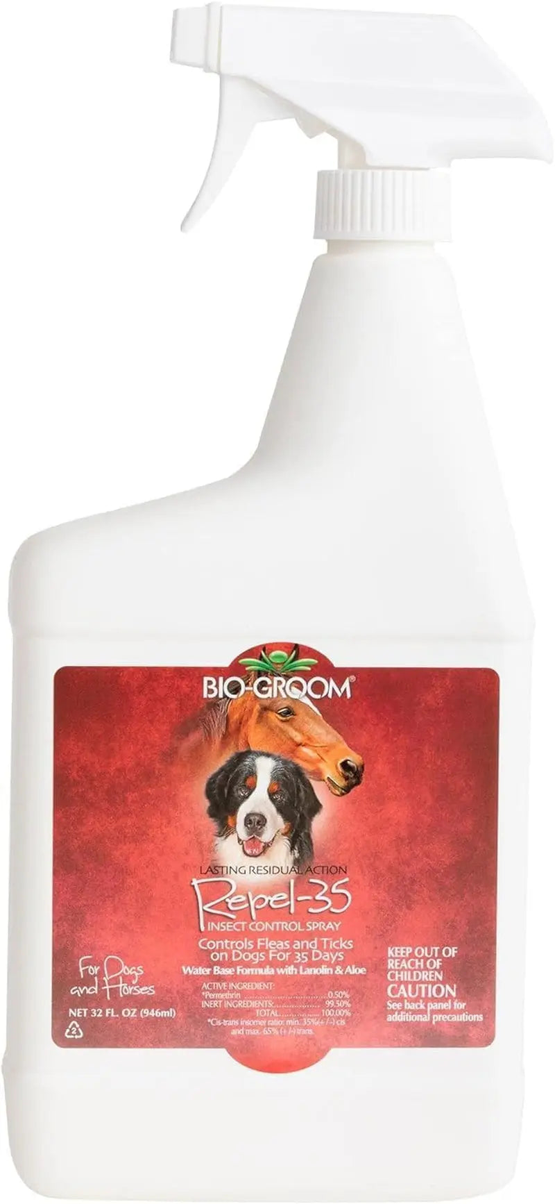Bio-Groom Repel-35 Flea & Tick Spray for Dogs - Natural Flea and Tick Prevention, Cruelty-Free, Made in the USA, Includes Fly Spray for Horses - 16 Fl Oz, Single Pack Bio-Groom