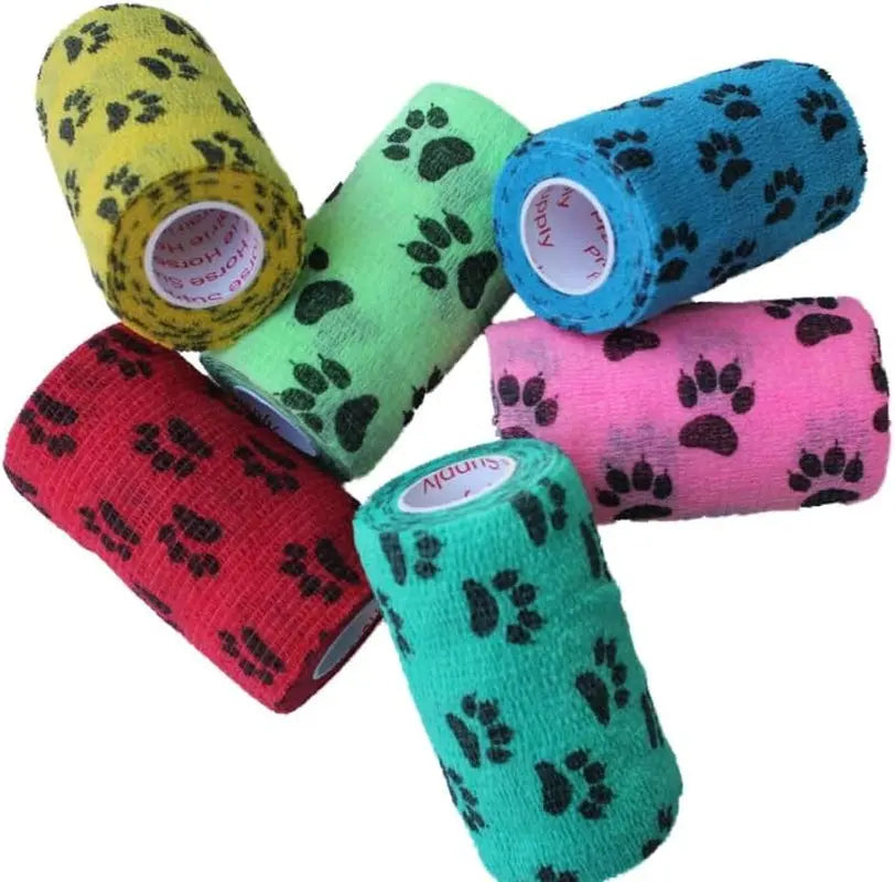 Prairie Horse Supply 4-Inch Veterinary Wrap Tape Bulk Pack (Assorted Paw Prints and Patterns) Prairie Horse Supply