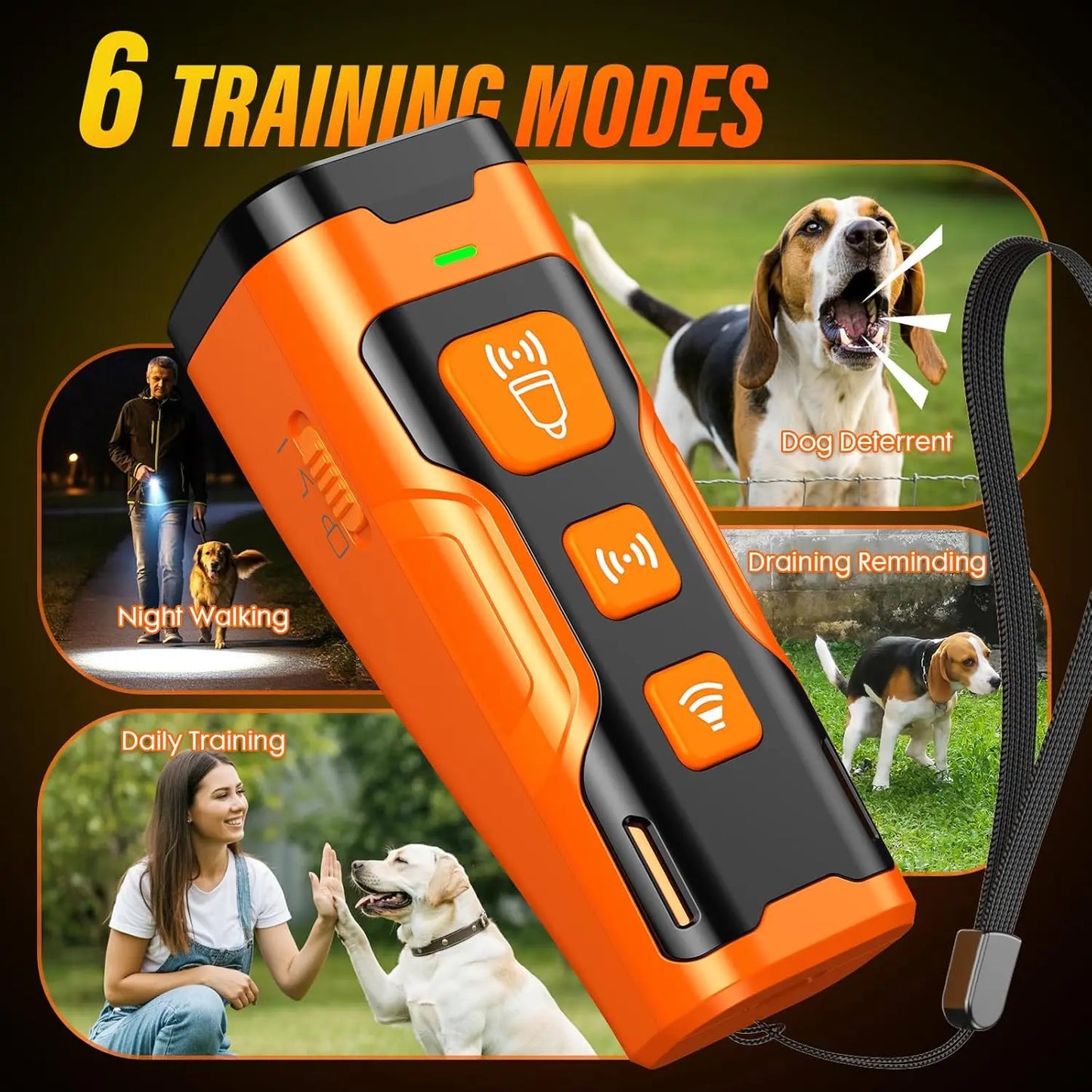 Advanced Ultrasonic Dog Bark Deterrent Device with 6 Training Modes and 23 FT Range for Effective Behavior Correction - Safe, Humane, and Compact Solution for Dogs ShenZhen TIZE Technology Co.,Ltd