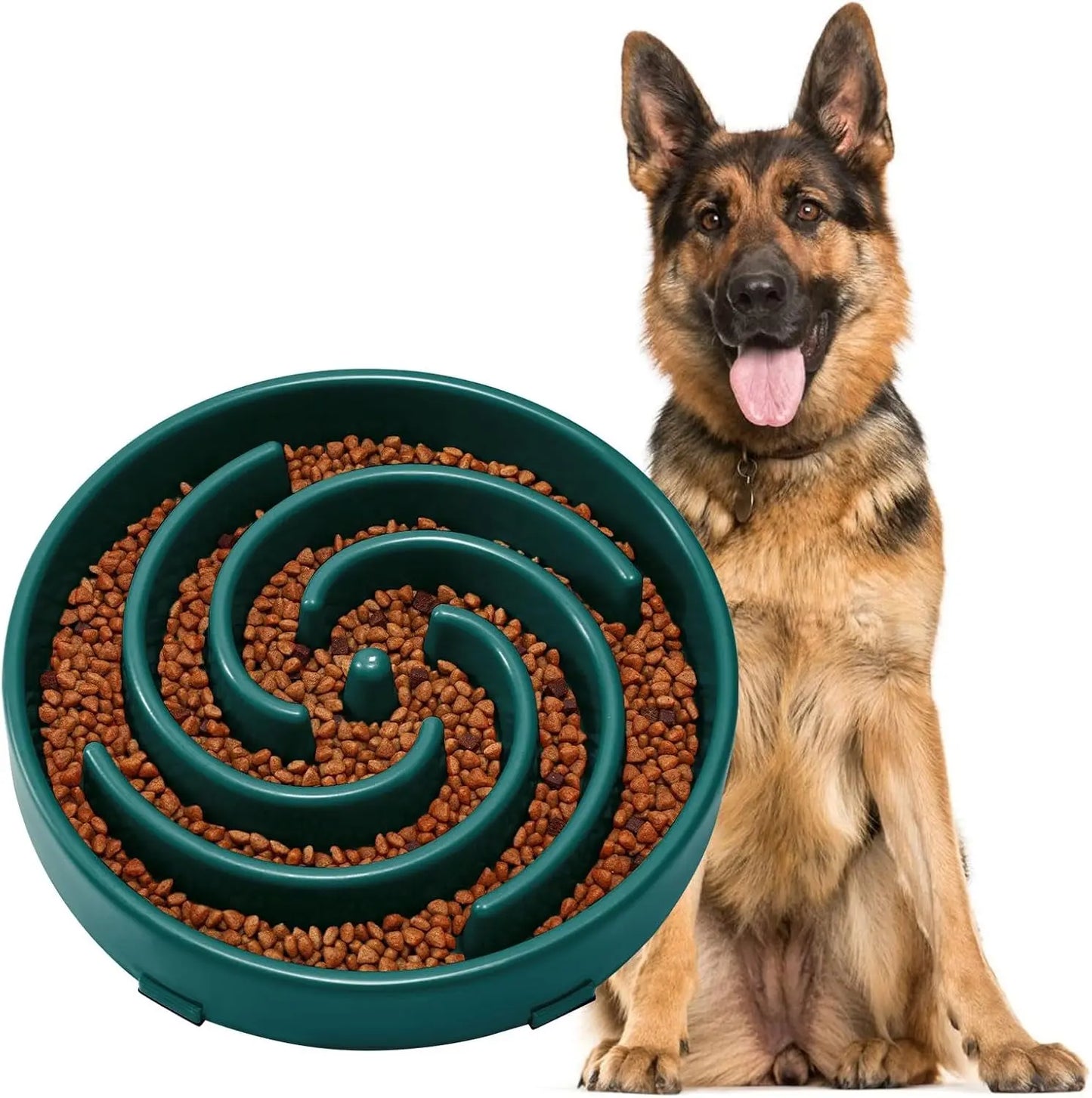 JASGOOD Anti-Gulping Slow Feeder Dog Bowl - Promote Healthy Eating Habits for Large and Medium Breeds with Unique Spiral Maze Design JASGOOD