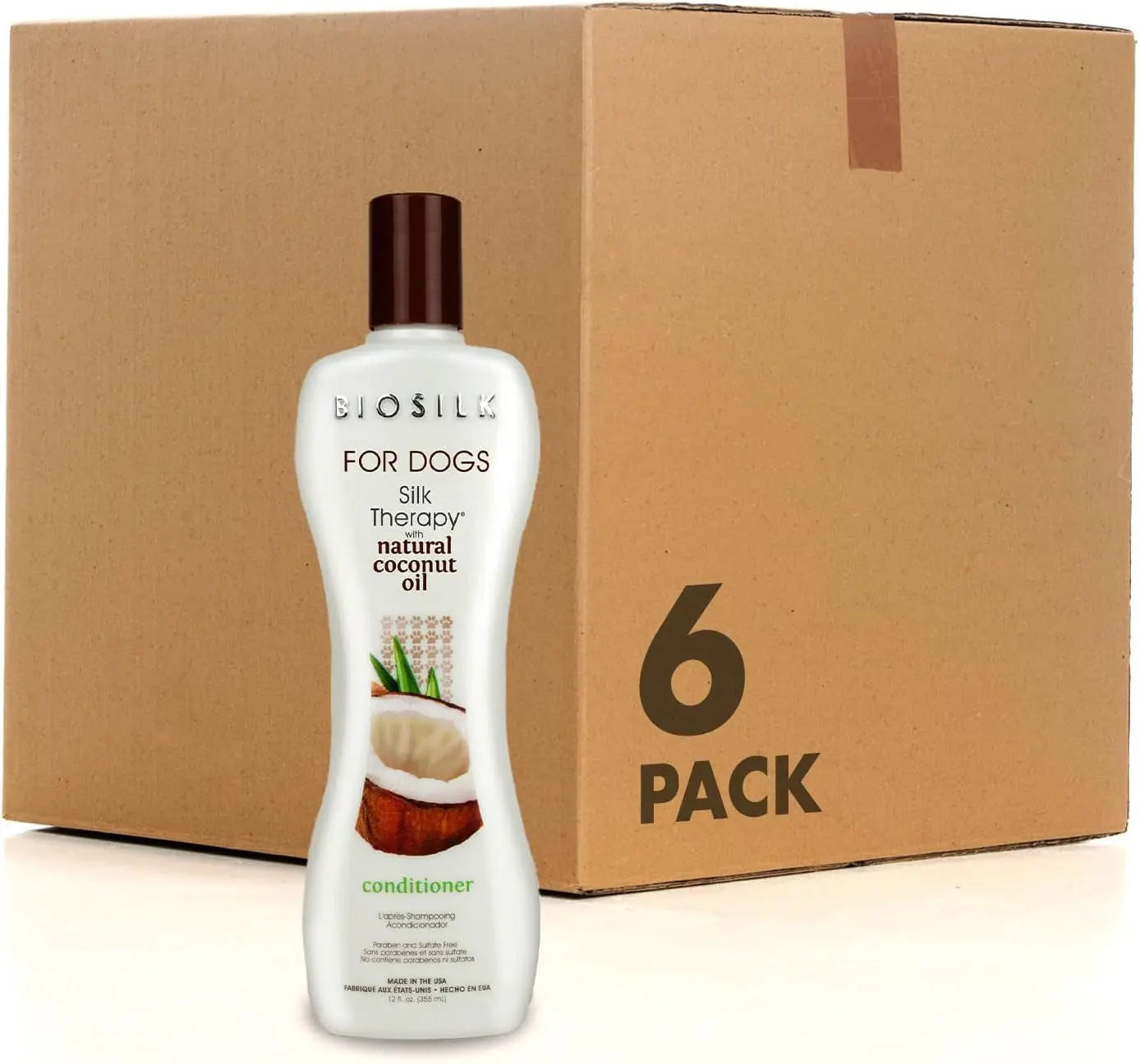 Transform Your Dog's Coat with BioSilk Silk Therapy Conditioner - Nourishing Coconut Oil Formula for Silky Smooth Fur, 12 Ounces Fetch for Pets
