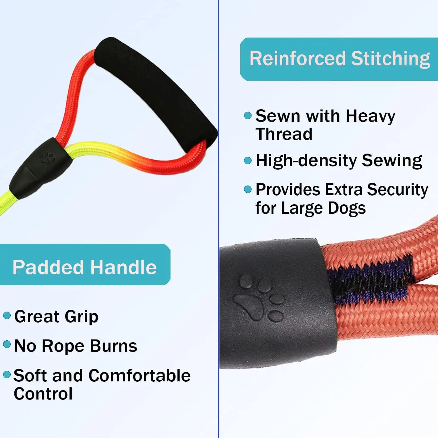Heavy Duty 3 Dog Leash No Tangle Detachable 360° Swivel Device Multiple Dog Leash with Padded Handle for Two/Three Pets SonQueen