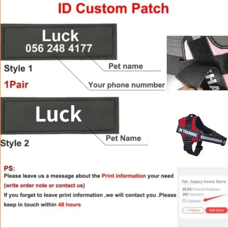 Personalized Reflective and Adjustable Dog Harness Excel Pets
