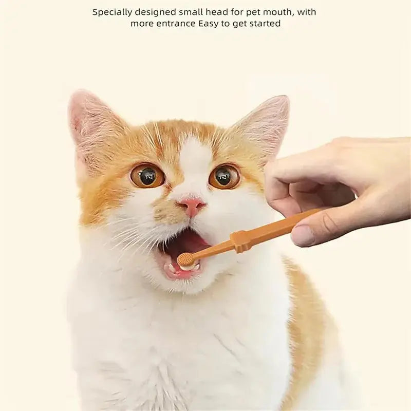 Soft Silicone Toothbrush & Tongue Scraper for Dogs and Cats Excel Pets