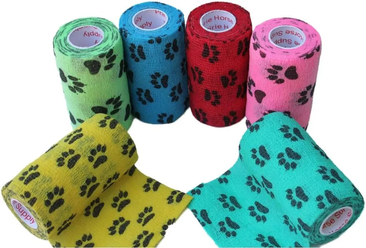 Prairie Horse Supply 4-Inch Veterinary Wrap Tape Bulk Pack (Assorted Paw Prints and Patterns) Prairie Horse Supply