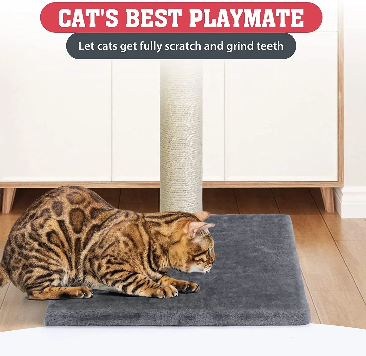31'' Tall Cat Scratching Post - Cat Claw Scratcher with Hanging Ball - Scratching Posts for Indoor Large Cats - Durable Stable Cat Furniture with Sisal Rope - Cat Scratch Post-Grey Excel Pets