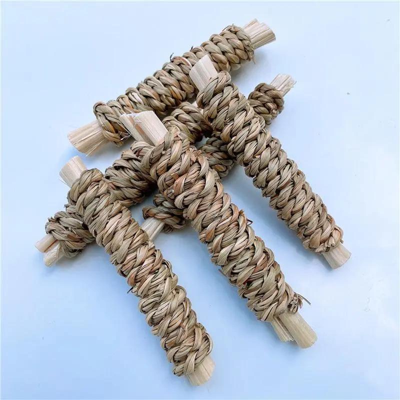 Dog Hugs Cat Bamboo Bliss Straw Molar Toy For Small Pets Natural Water Plants And Sweet Bamboo Chew Toy - Animals & Pet Supplies > Pet Supplies > Small Animal Supplies > Small Animal Habitat Accessories Dog