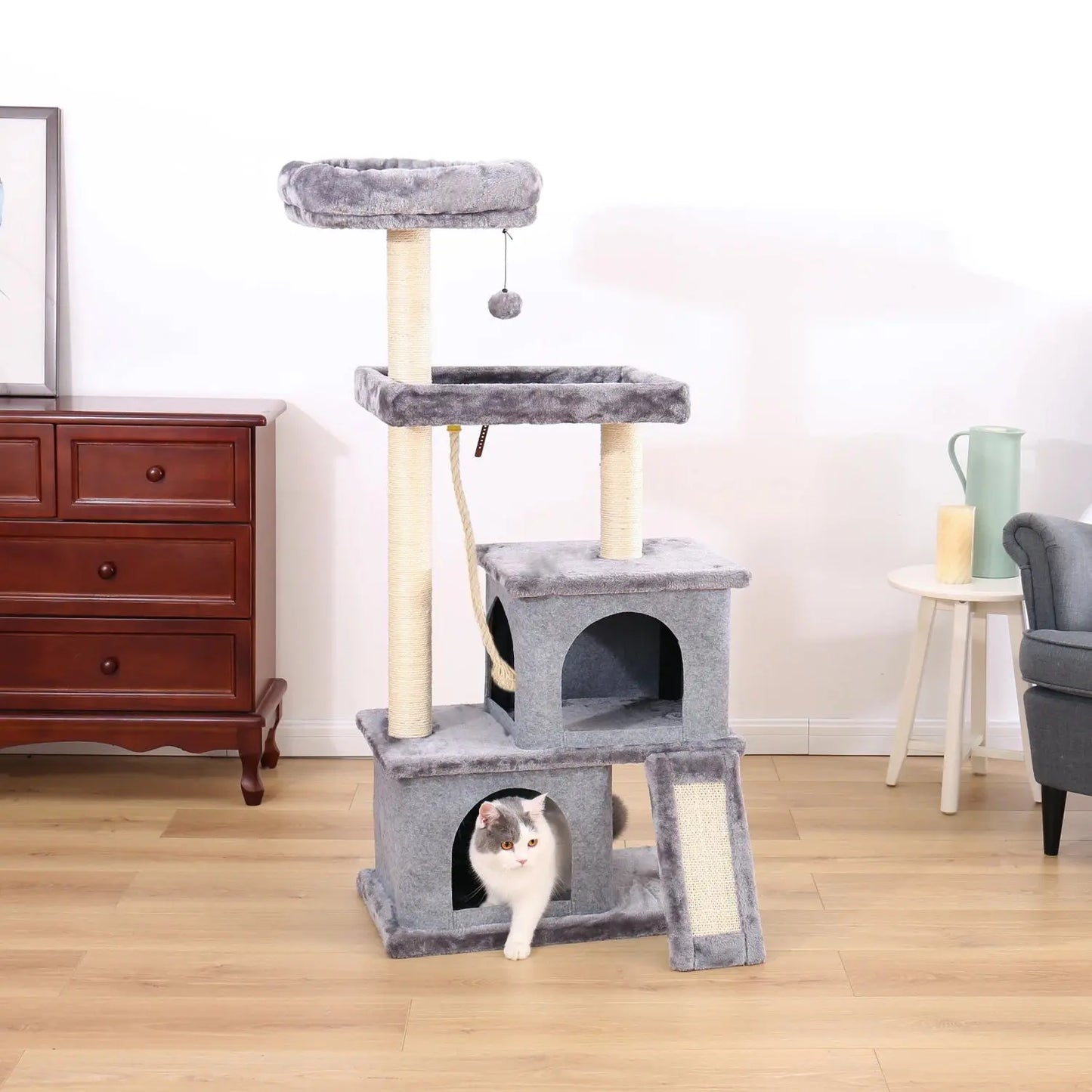 Fast Delivery Pet Cat Tree Tower Condo Furniture with Scratching Posts Multi Level Cat Jumping Climbing Tree Toys Pet Cat Houses Excel Pets