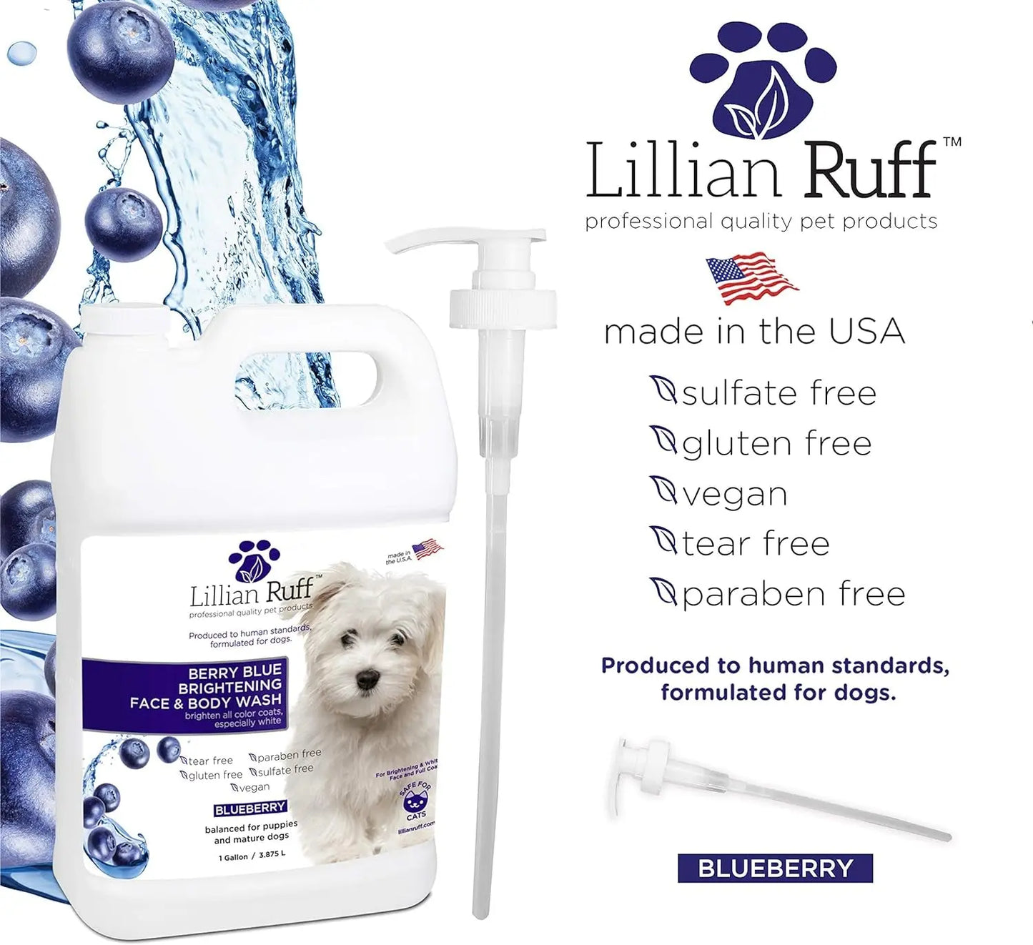 Dog Shampoo: Berry Blue Brightening Face and Body Wash for Dogs Excel Pets