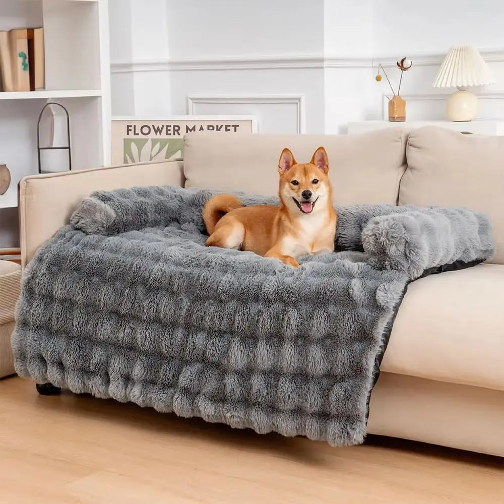 Plush Dog Bed & Couch Protector – Comfy Pup, Clean Couch! Excel Pets