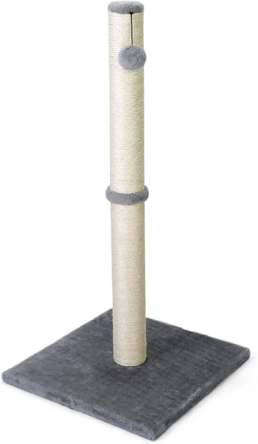 31'' Tall Cat Scratching Post - Cat Claw Scratcher with Hanging Ball - Scratching Posts for Indoor Large Cats - Durable Stable Cat Furniture with Sisal Rope - Cat Scratch Post-Grey Excel Pets