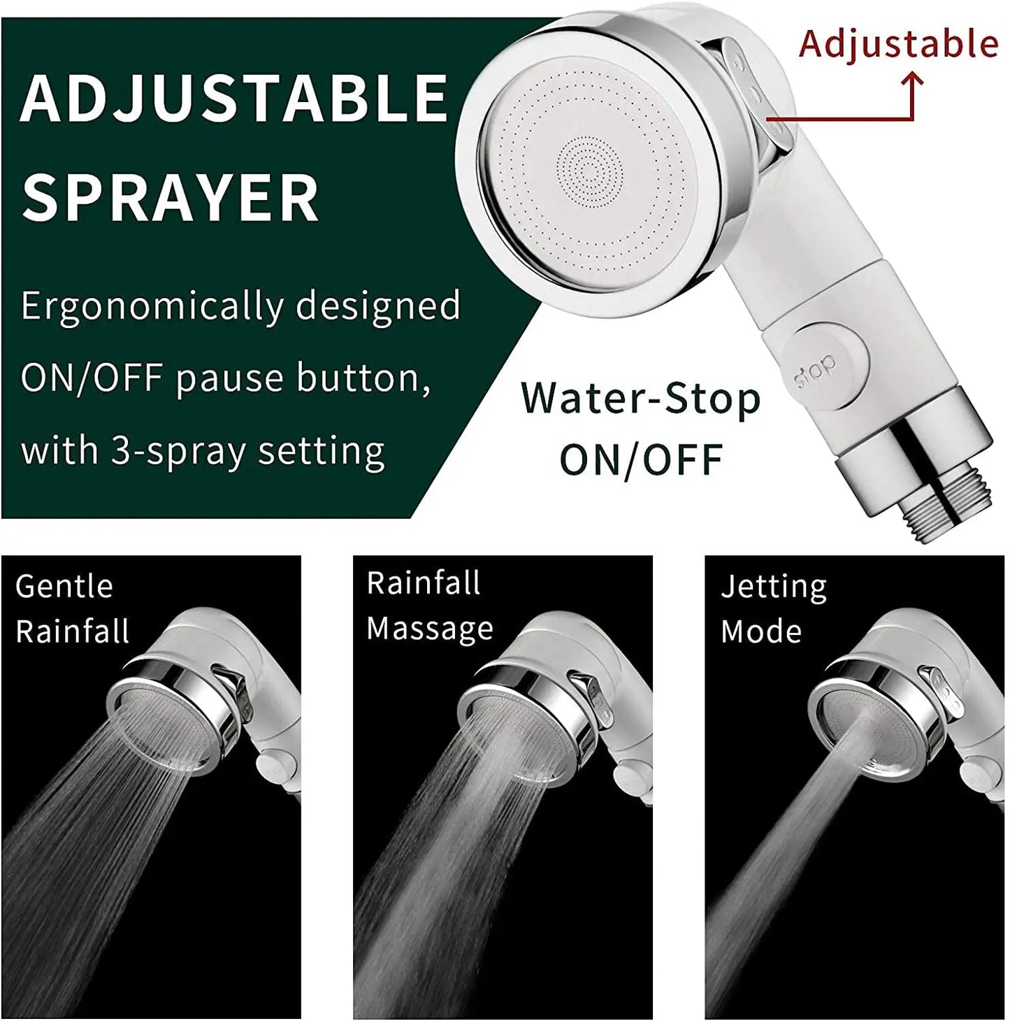Sink Faucet Sprayer Attachment, Shower Head Attaches to Tub Faucet, Dog Bathing Hose Shower Set for Laundry Bathroom Kitchen Excel Pets