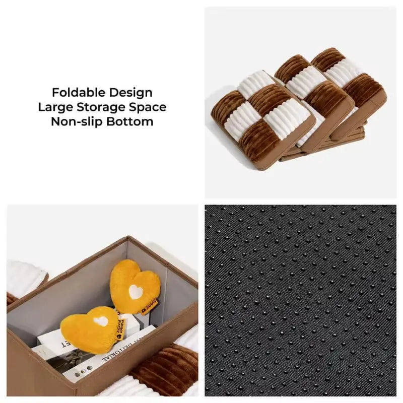 Foldable chessboard plaid dog stairs with large storage space and non-slip bottom for small and senior pets.