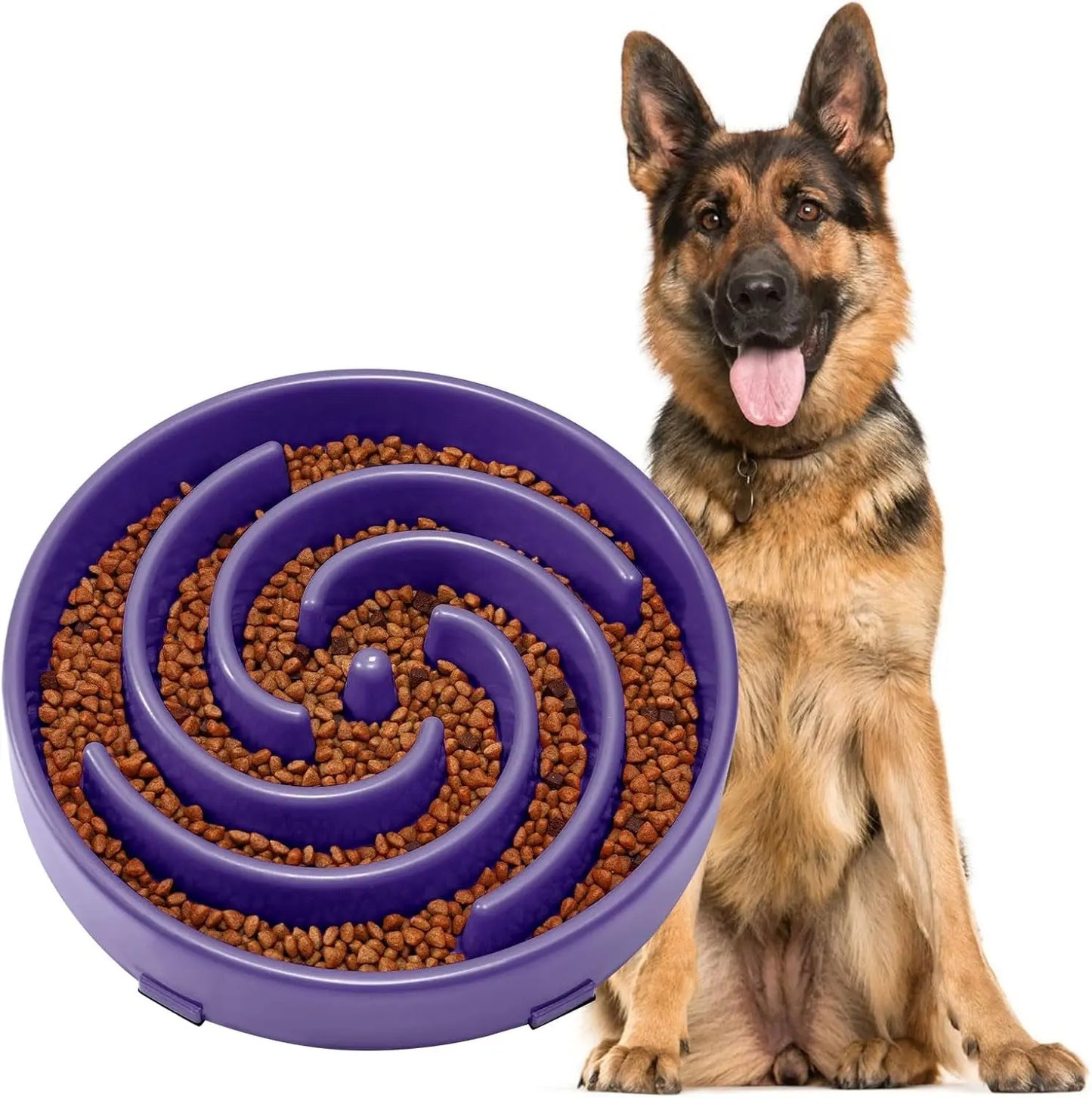 JASGOOD Anti-Gulping Slow Feeder Dog Bowl - Promote Healthy Eating Habits for Large and Medium Breeds with Unique Spiral Maze Design JASGOOD