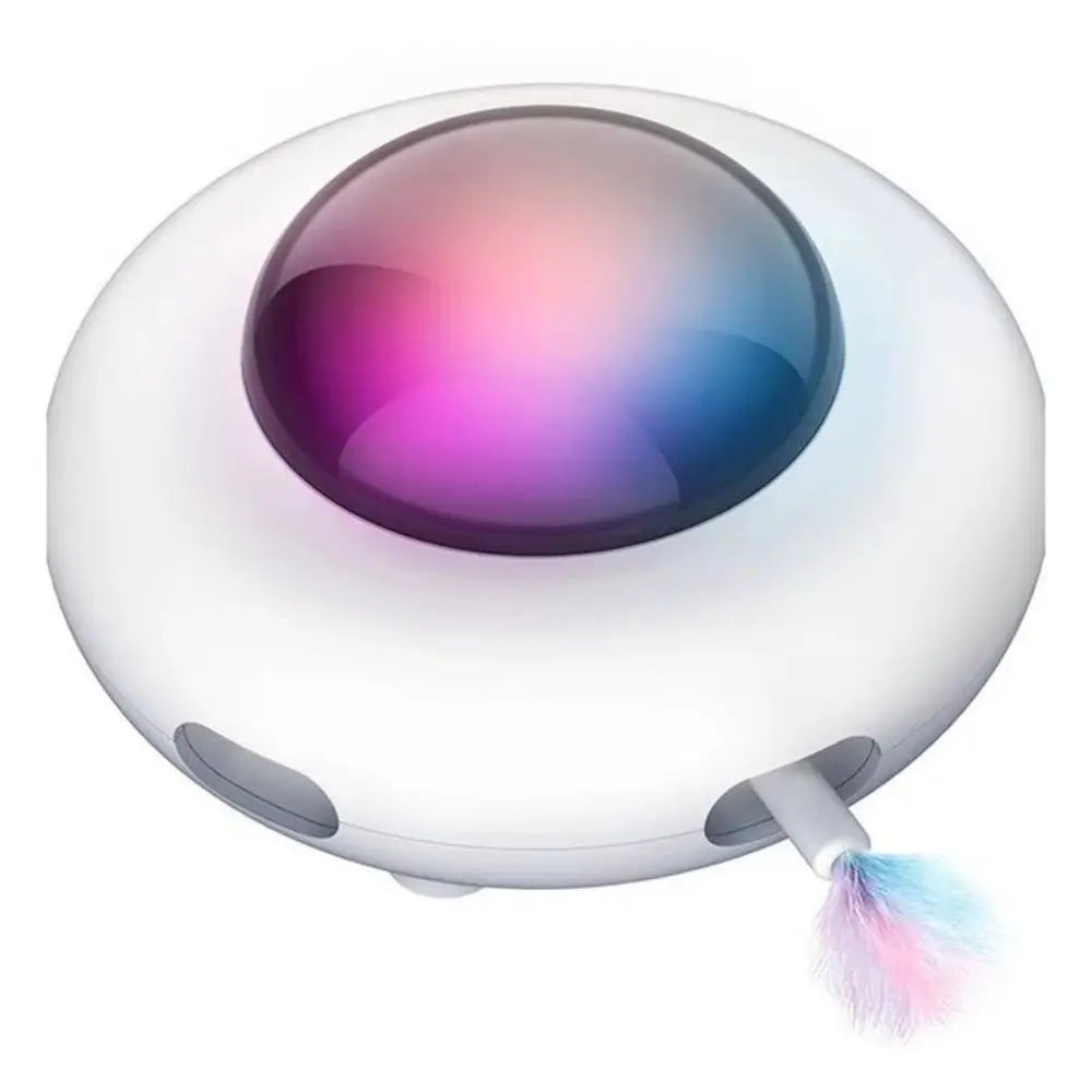 WhirlPlay UFO Teaser – Smart USB-Powered Feather Toy for Endless Cat Fun Excel Pets