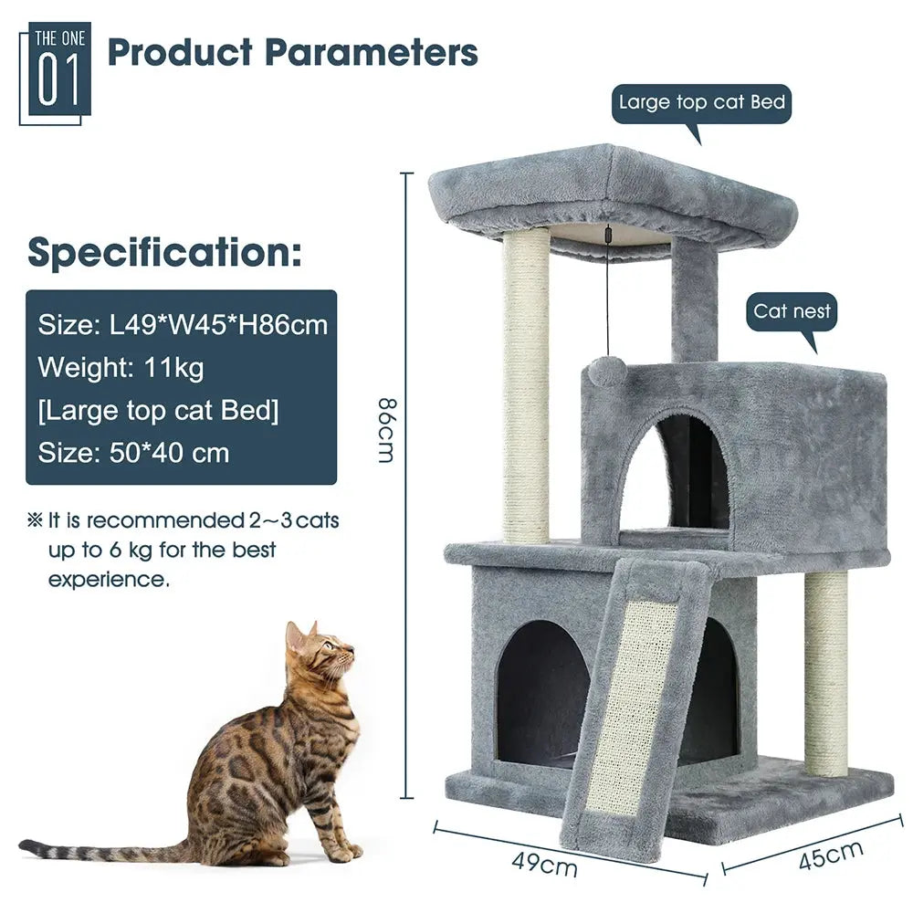 Fast Delivery Pet Cat Tree Tower Condo Furniture with Scratching Posts Multi Level Cat Jumping Climbing Tree Toys Pet Cat Houses Excel Pets
