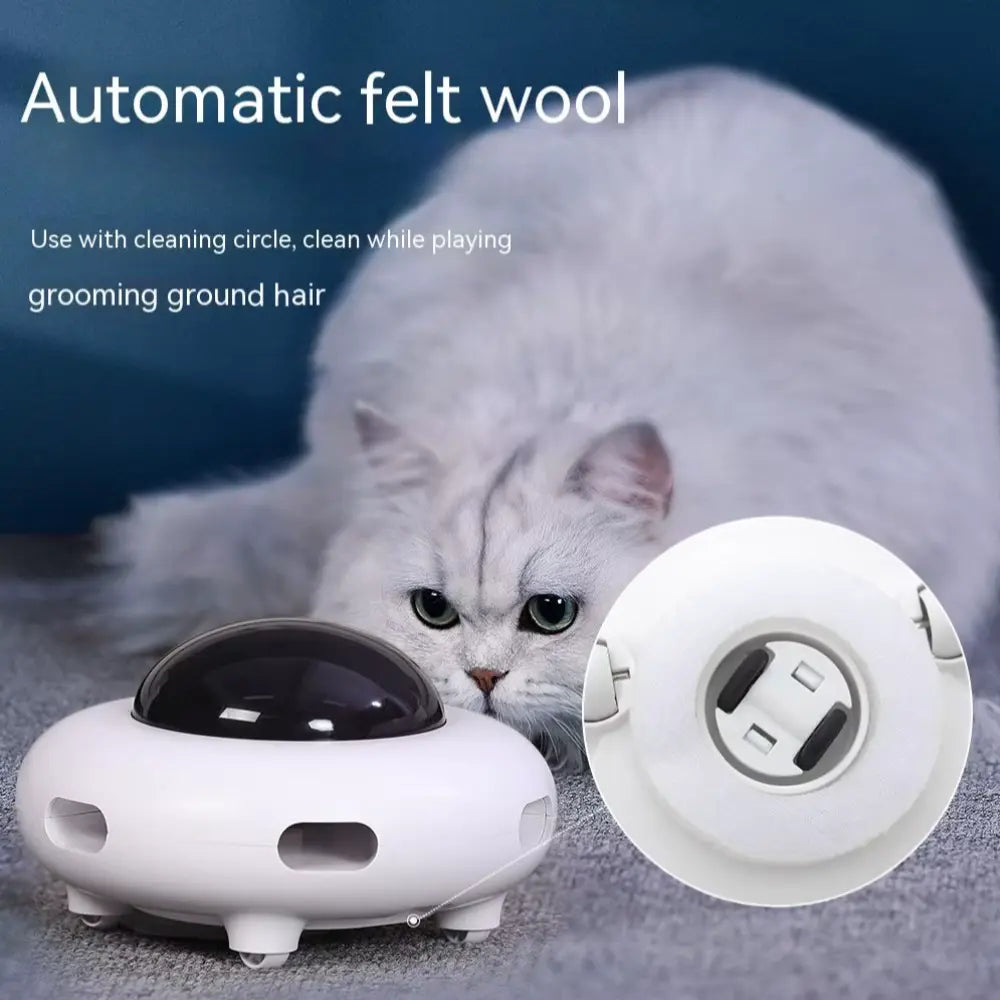 WhirlPlay UFO Teaser – Smart USB-Powered Feather Toy for Endless Cat Fun Excel Pets