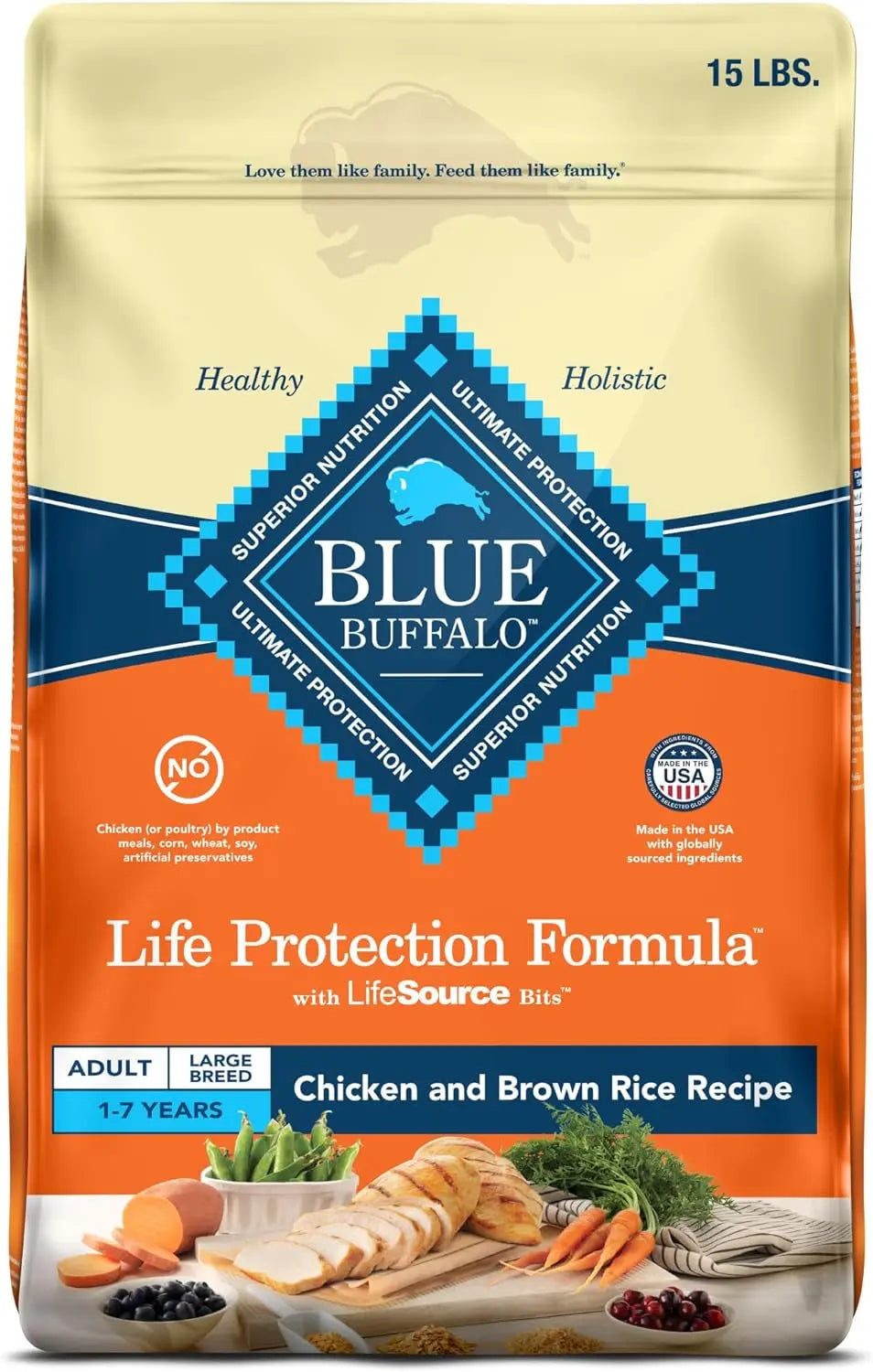 Blue Buffalo Company, Ltd Blue Buffalo Life Protection Formula Large Breed Dry Dog Food Real Chicken First Ingredient - Animals & Pet Supplies > Pet Supplies > Dog Supplies > Dog Food > Non-Prescription Dog Food Dog