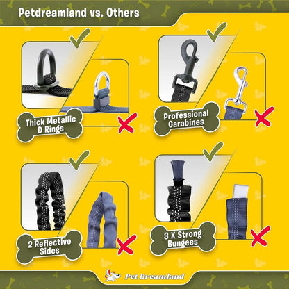 Pet Dreamland Pet Dreamland Exquisite Hands Free Double Dog Leash for Two Dogs With Tangle Free Swivel - Animals & Pet Supplies > Pet Supplies > Pet Leashes > Double Pet Leashes Dog