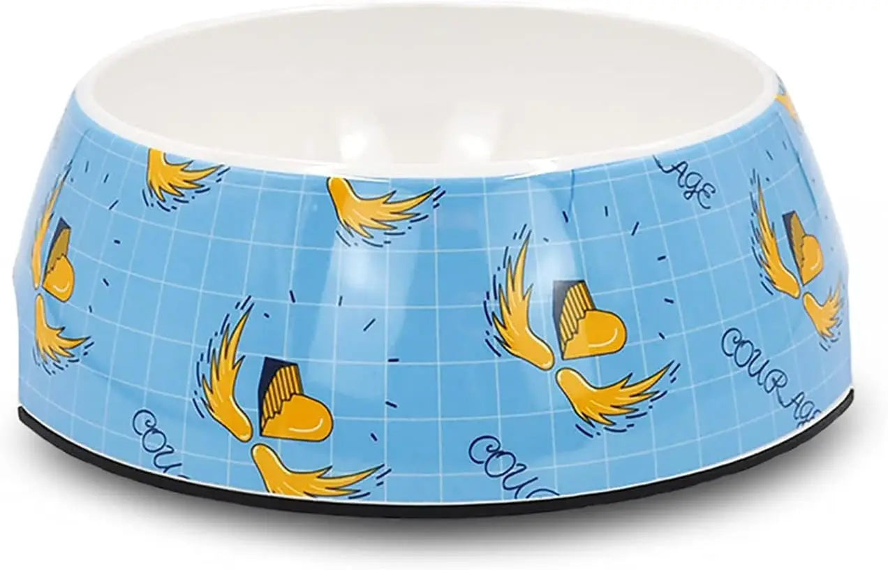 Hugsmart Pet Dog Bowl, Melamine Stainless Pet Bowls, Cute Food and Water Dish with Non-Skid Silicone Base for Small and Large Pets (Dog Bowl Encourage, L) Hugsmart Products Inc