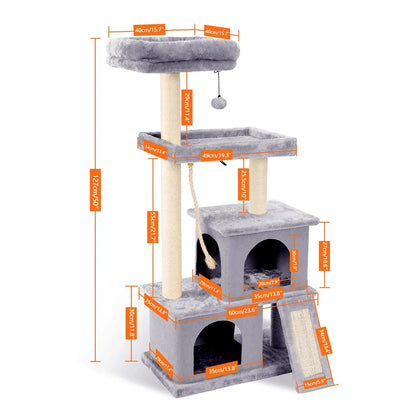 Excel Pets Multi Level Cat Tree With Scratching Posts And Climbing Tower Condo For Cats Classic Style Steady High Quality - Animals & Pet Supplies > Pet Supplies > Cat Supplies > Cat Furniture > Cat Trees & Towers cat