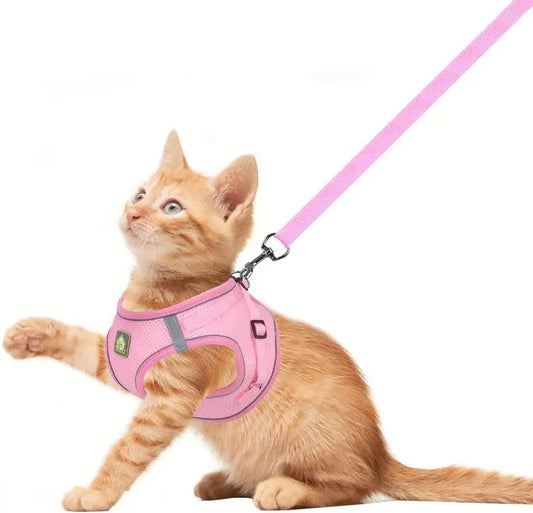 FEimaX FEimaX No Pull Adjustable Dog Harness and Leash Set for Small Dogs and Cats with 1.5 Meter Leash - Animals & Pet Supplies > Pet Supplies > Pet Collars & Harnesses > Harnesses Dog