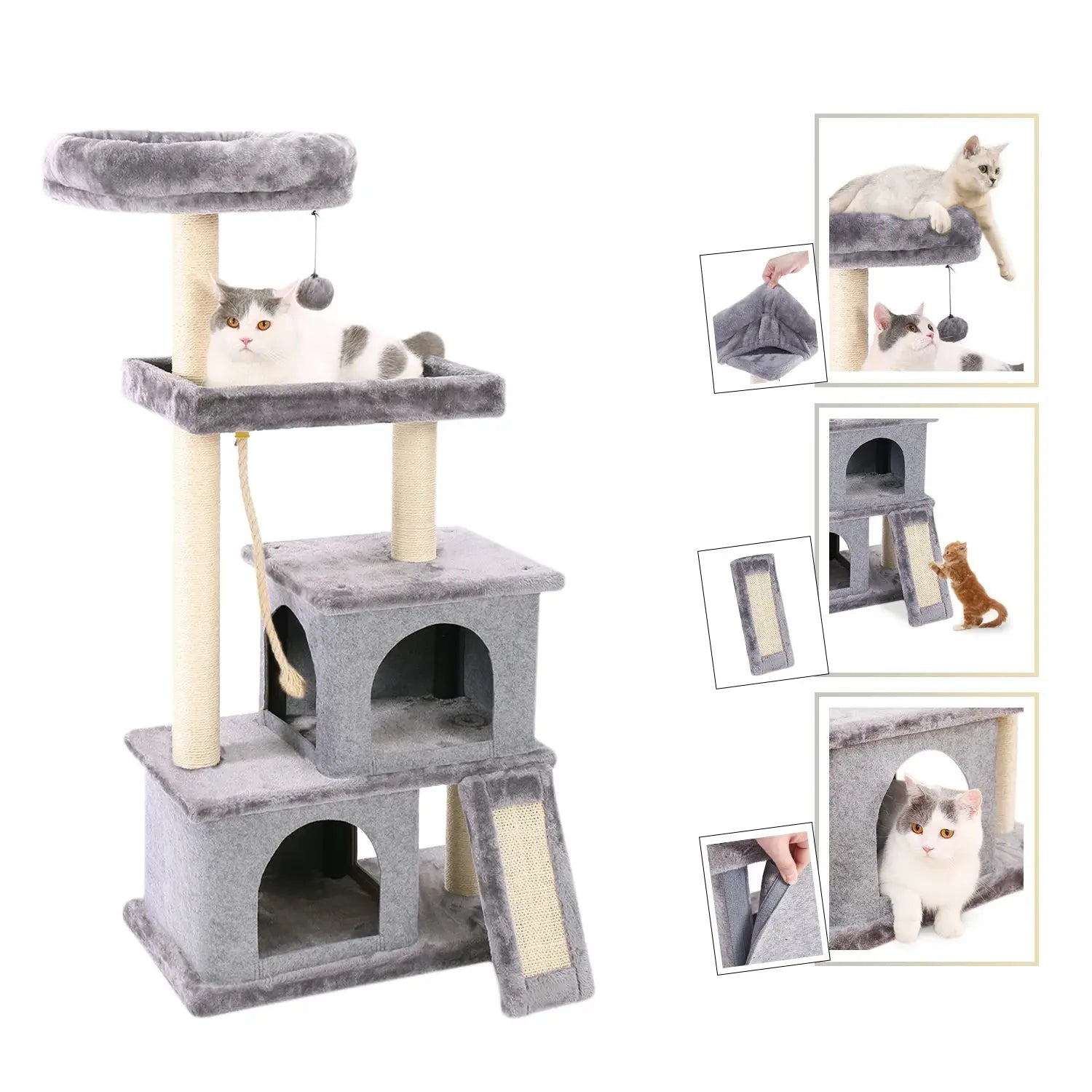 Fast Delivery Pet Cat Tree Tower Condo Furniture with Scratching Posts Multi Level Cat Jumping Climbing Tree Toys Pet Cat Houses Excel Pets