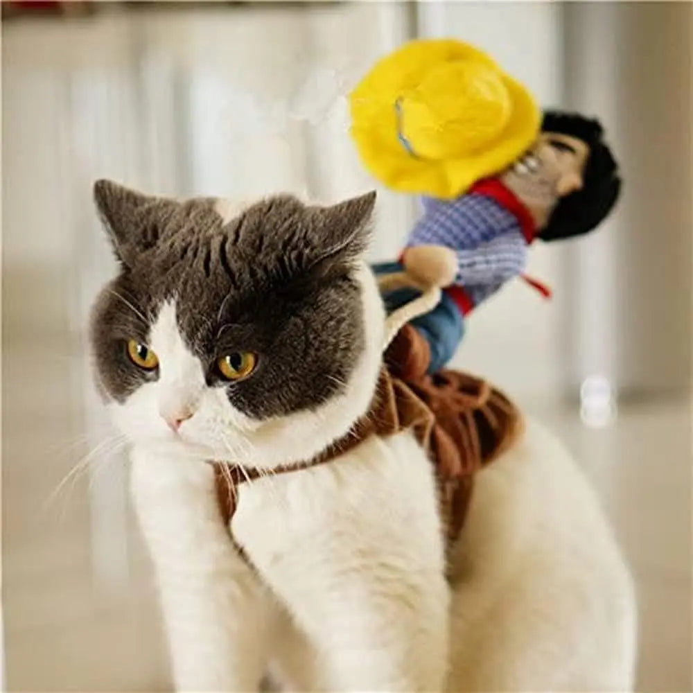 Cowboy Dog Cat Halloween Costume Clothes Novelty Funny Pets Party Cosplay Apparel (X-Large) Excel Pets