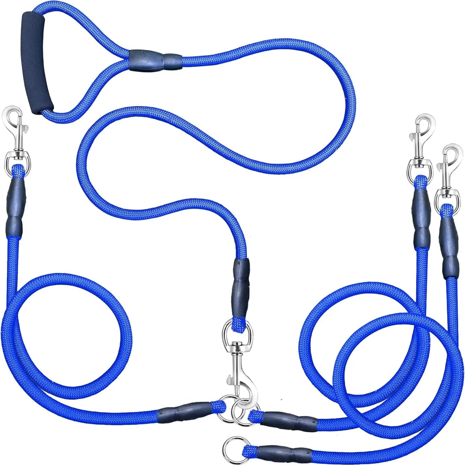 SonQueen Heavy Duty Dog Leash With Three Dog Leash Coupler No Tangle Design 360 Swivel Clasp For Dual Or Triple Dog Walking - Animals & Pet Supplies > Pet Supplies > Pet Leashes > Double Pet Leashes Dog