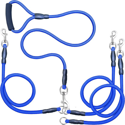 SonQueen Heavy Duty Dog Leash With Three Dog Leash Coupler No Tangle Design 360 Swivel Clasp For Dual Or Triple Dog Walking - Animals & Pet Supplies > Pet Supplies > Pet Leashes > Double Pet Leashes Dog