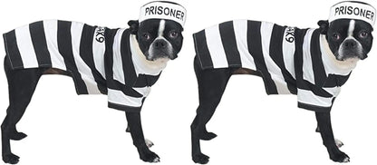 PetEdge Dealer Services* Stylish Prison Pooch Costume For Medium Dogs Black And White Halloween Outfit For Trick Or Treating - Animals & Pet Supplies > Pet Supplies > Pet Apparel > Pet Costumes Dog